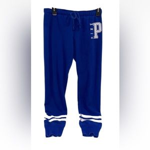 Victoria’s Secret Pink Sweatpants Blue with Pink Logo Small